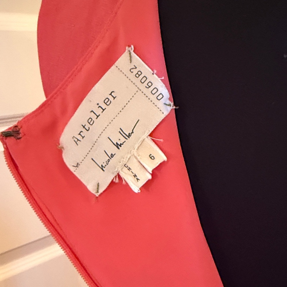 Atelier Nicole Miller Coral Sleeveless Dress - Picture 5 of 6